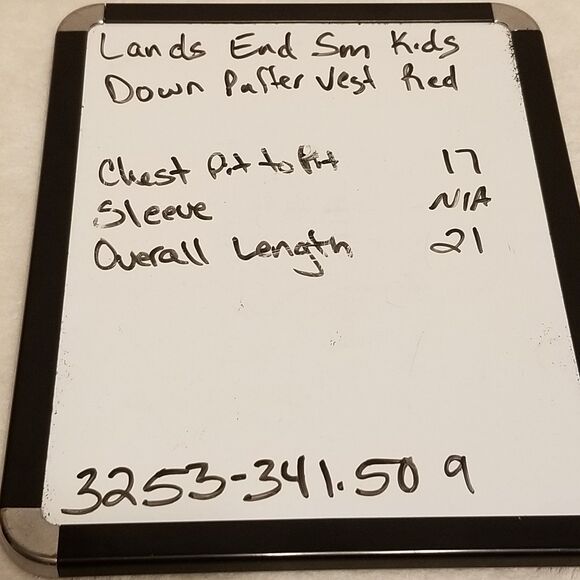 Lands End Youth Sm 8 Vest Jacket Down Puffer Full Zip Red Mock Neck Classic - Picture 7 of 7